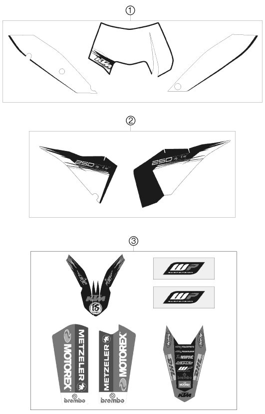 KIT DECO POUR 250 EXC 2010 (EU)