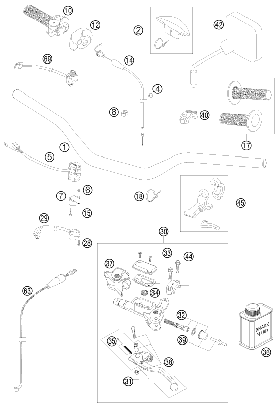 GUIDON ARMATURES POUR 300 EXC 2010 EU