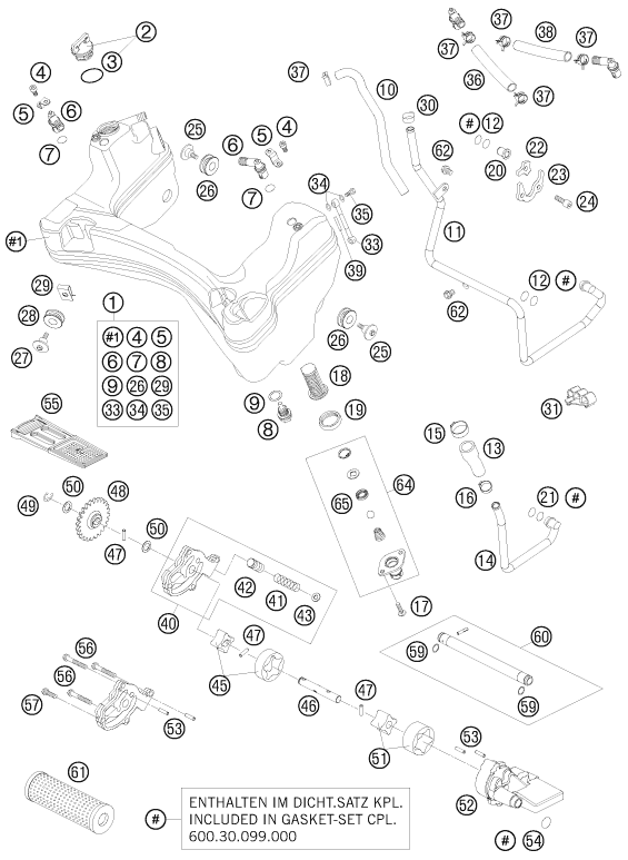 SYSTEME DE LUBRIFICATION POUR 990 SUPER DUKE OLIVE-ME. 2010 (AU/GB)