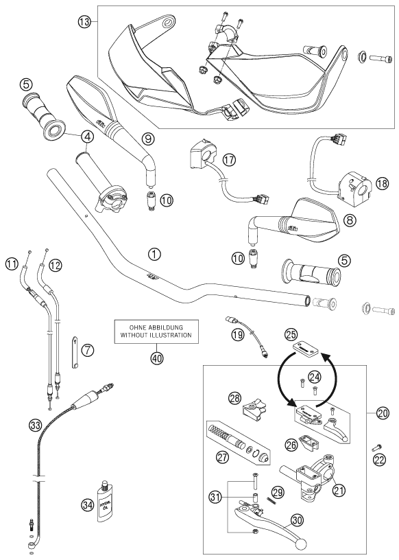 GUIDON ARMATURES POUR 990 SUPERMOTO T LIM EDIT 10 EU