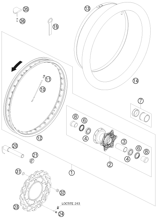 ROUE AVANT POUR 690 RALLY FACTORY REPLICA EU