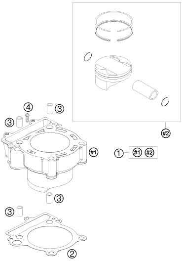 CYLINDRE POUR 250 EXC-F 2010 (EU)