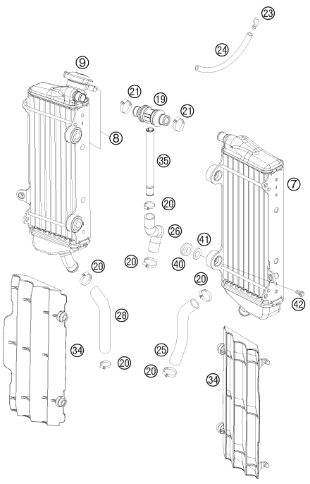 SYSTEME DE REFROIDISSEMENT POUR 250 SX-F FACT.REPL.MUSQ. ED 10 (EU)