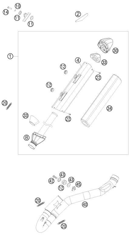 SYSTEME DECHAPPEMENT POUR 450 SX F 2010 EU