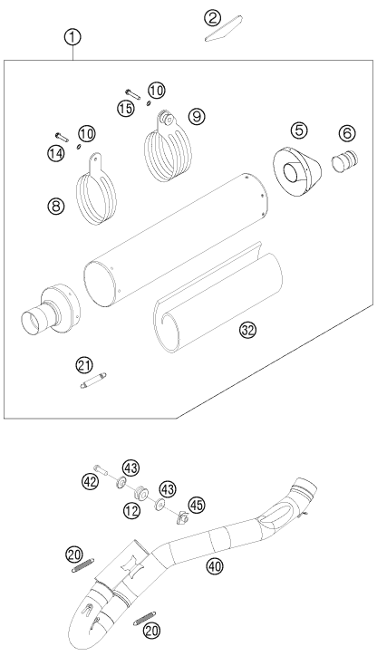 SYSTEME DECHAPPEMENT POUR 450 SX F FACTREPLNAGL EU