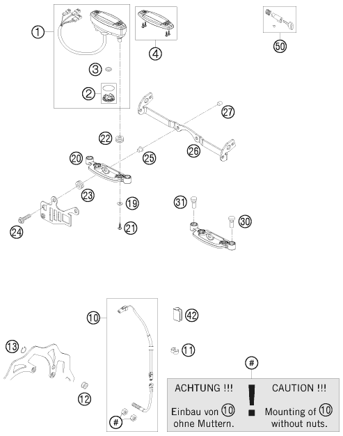 INSTRUMENTS  SYSTEME DE VERROUILLAGE POUR 300 EXC SIX DAYS 2012 EU