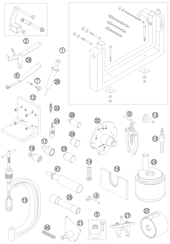 OUTILS SPECIAUX MOTEUR POUR 450 EXC 2010 (EU)