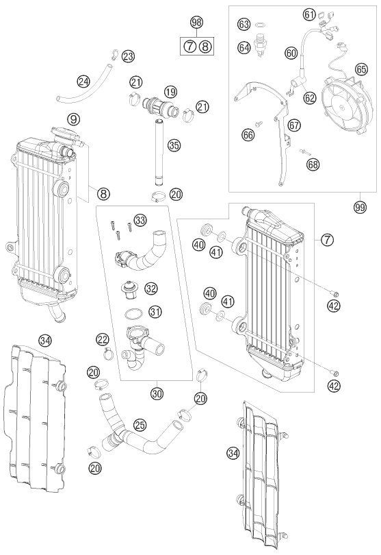 SYSTEME DE REFROIDISSEMENT POUR 450 EXC SIX DAYS 2010 EU
