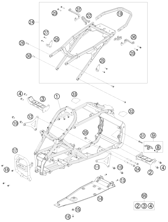 CADRE POUR 525 XC ATV 2010 EU