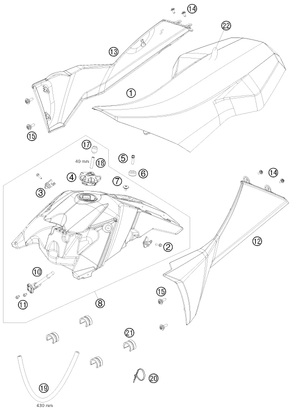 RESERVOIR SELLE POUR 525 XC ATV 2010 (EU)