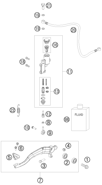 SYSTEME DE FREIN ARRIERE POUR 450 SX ATV 2010 EU