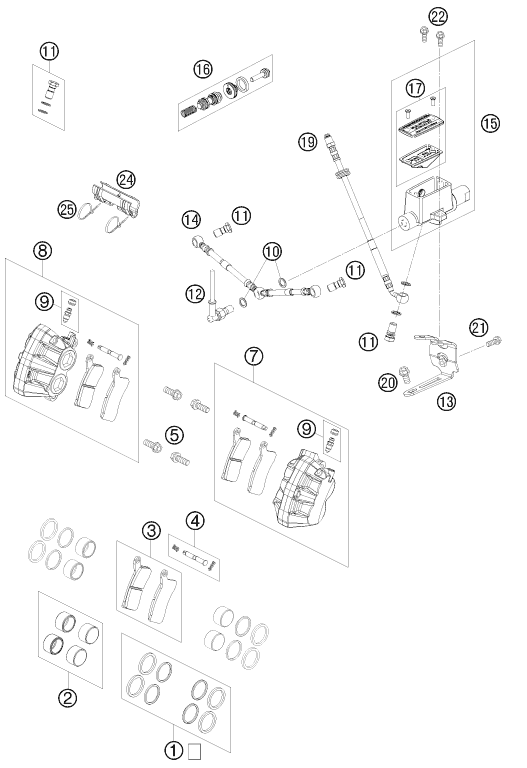 ETRIER DE FREIN AVANT POUR 525 XC ATV 2010 (EU)