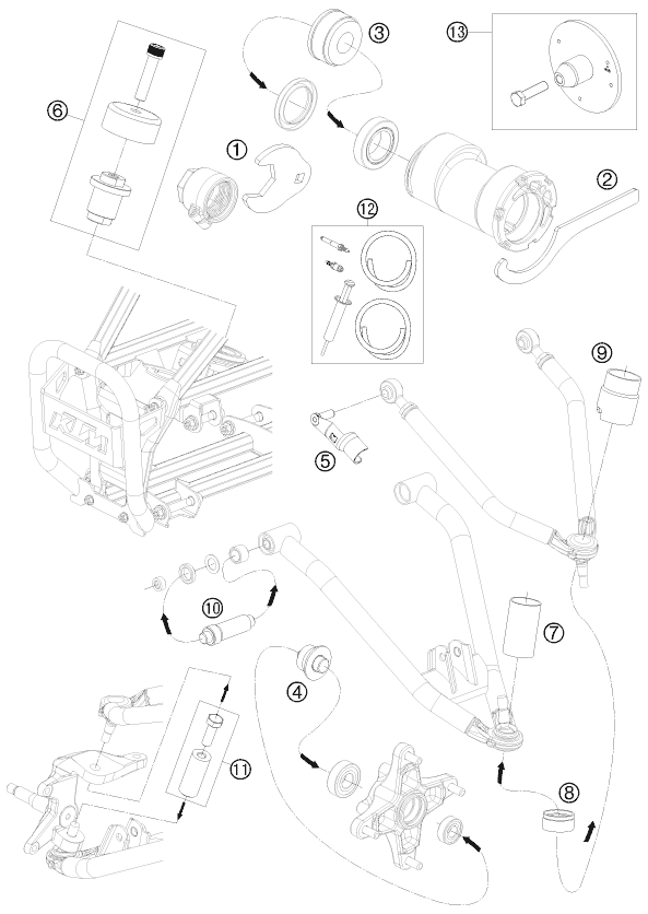 OUTIL SPECIAL  CHASSIS  POUR 525 XC ATV 2010 EU