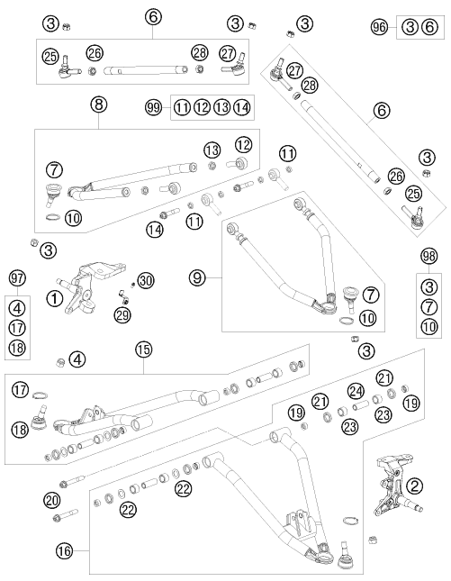 STRUCTURE AVANT ATV POUR 525 XC ATV 2010 (EU)