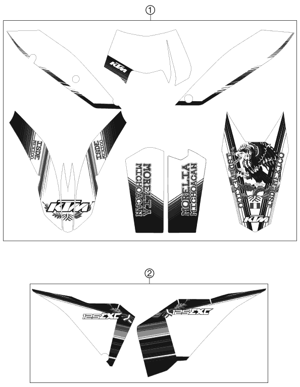 KIT DECO POUR 125 EXC SIX DAYS 2011 EU