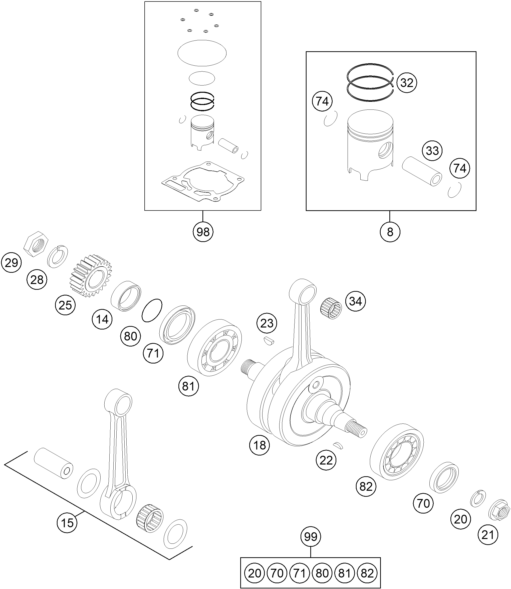 VILEBREQUIN PISTON POUR 150 SX 2013 (EU)