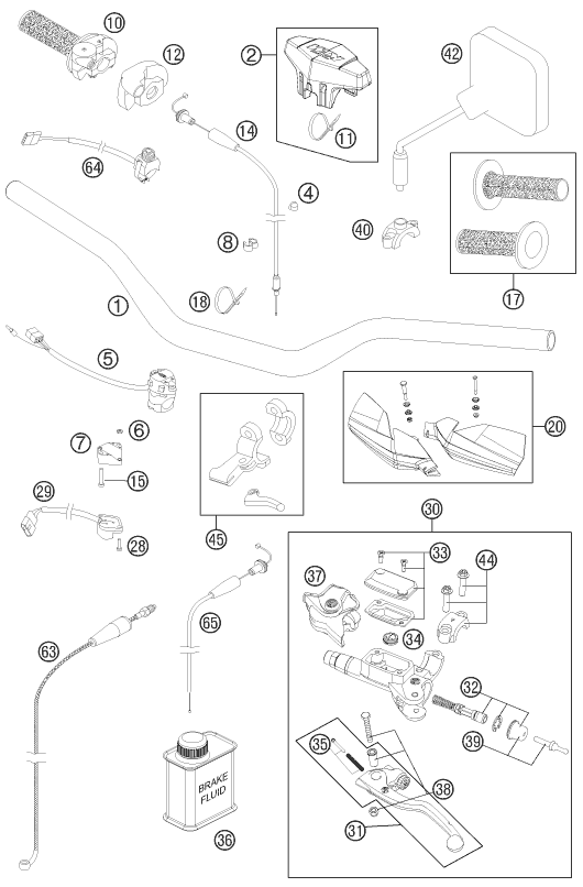 GUIDON ARMATURES POUR 250 EXC 2011 (EU)