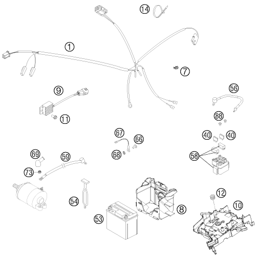 FAISCEAU DE CABLES POUR 250 XC 2011 (EU/US)