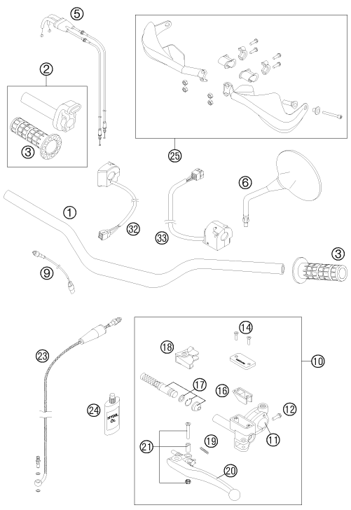 GUIDON ARMATURES POUR 990 ADVENTURE ORANGE ABS 11 (AU/GB)