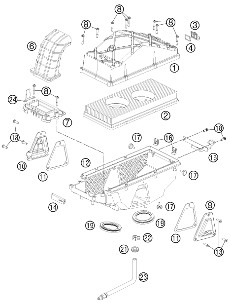 FILTRE A AIR POUR 990 ADVENTURE R 2011 AUGB