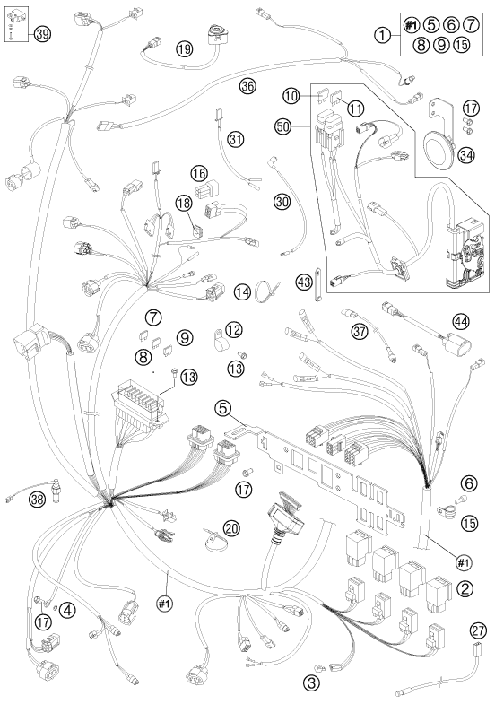 FAISCEAU DE CABLES POUR 990 ADVENTURE R 2011 EU