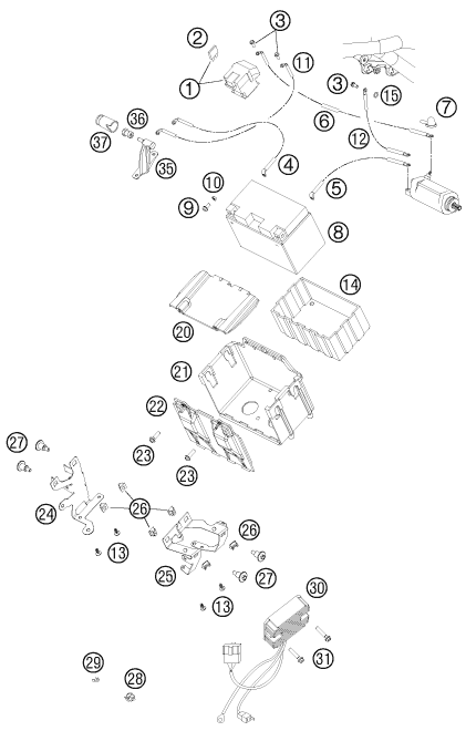 BATTERIE POUR 990 ADVENTURE R 2011 EU