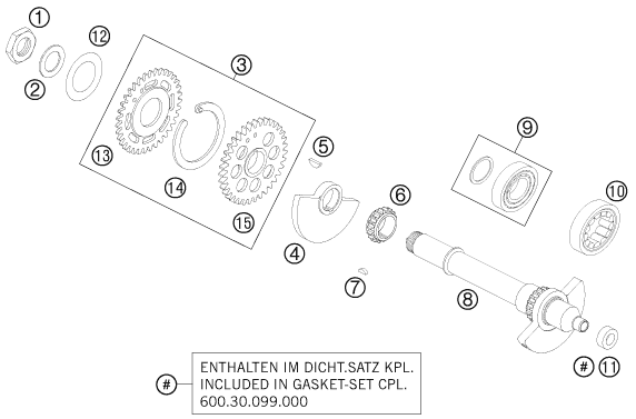 ARBRE DEQUILIBRAGE POUR 990 ADV. LIM. EDIT. OR ABS 11 (EU)