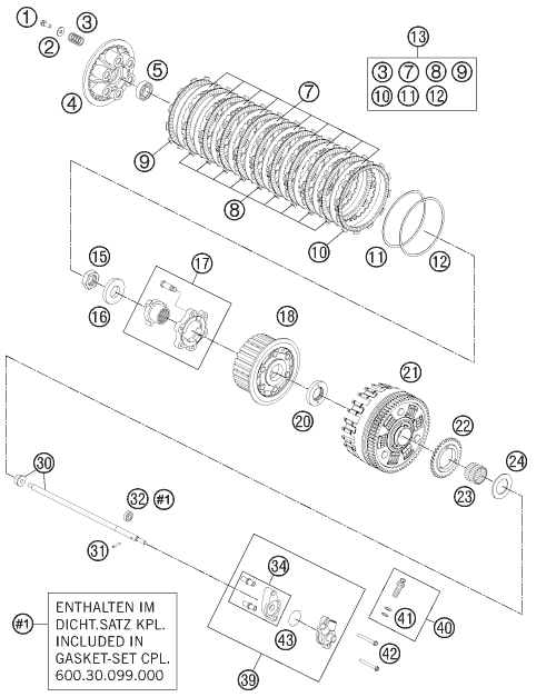 EMBRAYAGE POUR 990 ADV LIM EDIT OR ABS 11 EU