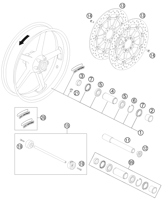 ROUE AVANT POUR 990 SUPER DUKE R 2011 (AU/GB)