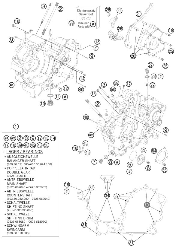 CARTER MOTEUR POUR 990 SUPER DUKE BLACK 2011 (AU/GB)