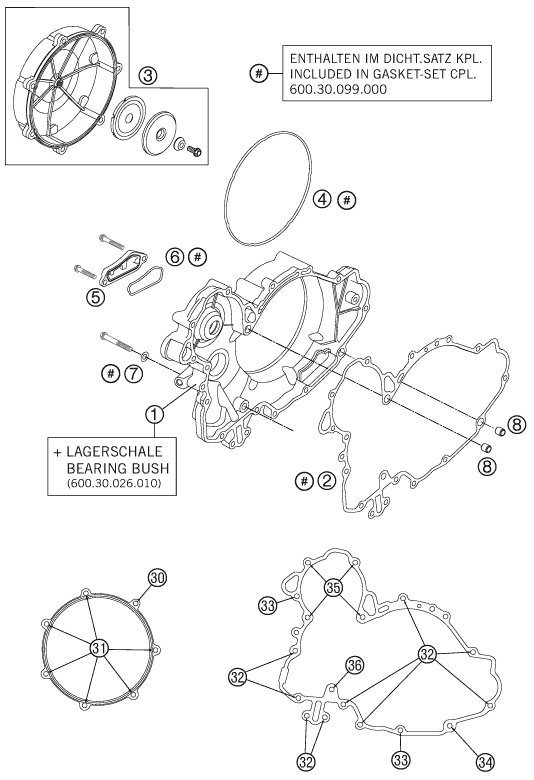 COUVERCLE DEMBRAYAGE POUR 990 ADV. LIM. EDIT. OR ABS 11 (EU)