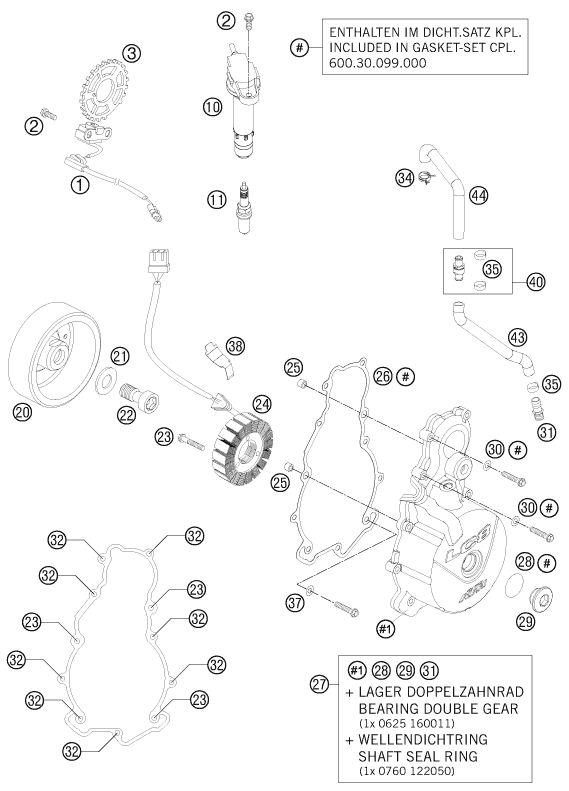 SYSTEME DE ALLUMAGE POUR 990 SUPER DUKE R 2011 (AU/GB)