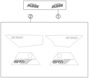 KIT DECO POUR 990 SUPERM. T ORANGE ABS 2011 (AU/GB)