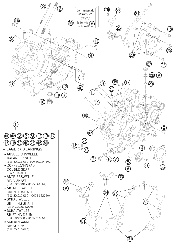 CARTER MOTEUR POUR 990 SM-T LIM.EDIT.OR. ABS 2011 (EU)