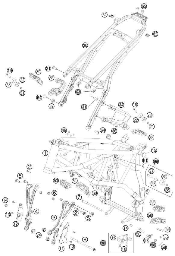 CADRE POUR 990 SUPERMOTO R 2011 AUGB