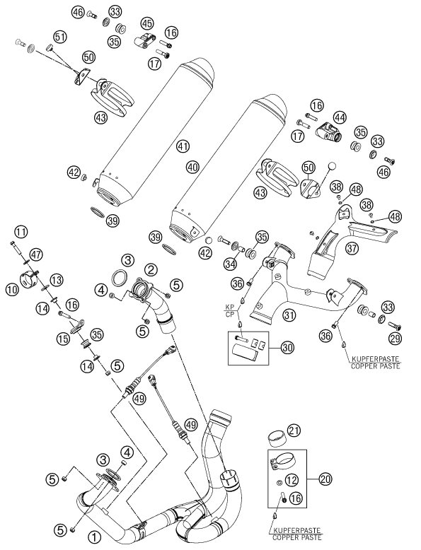 SYSTEME DECHAPPEMENT POUR 990 SUPERMOTO R ABS 2013 FR