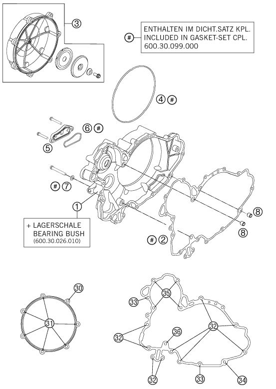 COUVERCLE D EMBRAYAGE POUR 990 SUPERMOTO R 2011 (AU/GB)