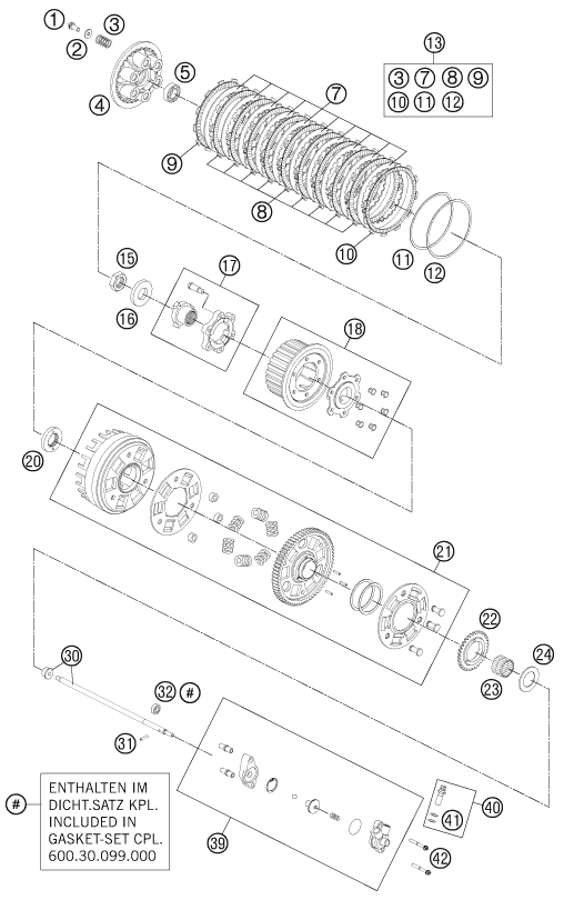 EMBRAYAGE POUR 990 SUPERMOTO R 2011 (AU/GB)