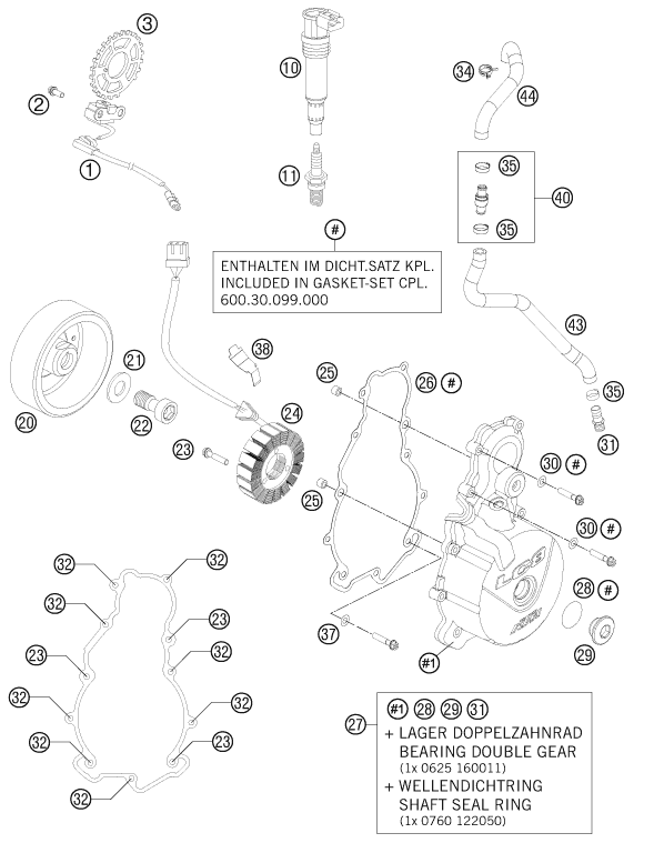 SYSTEME DE ALLUMAGE POUR 990 SUPERMOTO R 2011 (AU/GB)