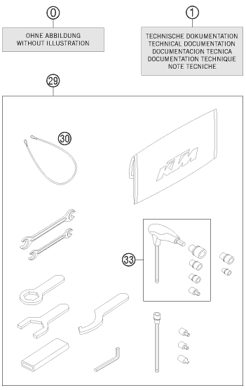 PIECES JOINTES POUR 1190 RC8 R BLACK 2011 (EU)