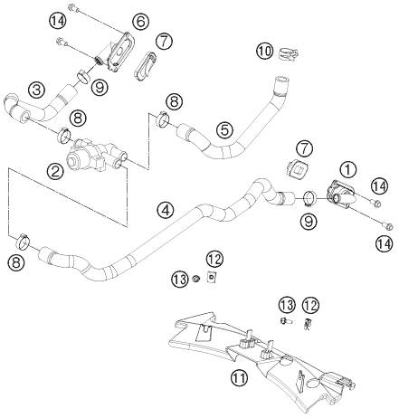 SYSTEME DAIR SECONDAIRE POUR 1190 RC8 R BLACK 2011 (EU)