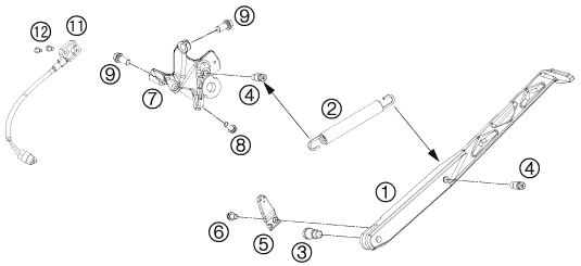 BEQUILLE LATERALE  BEQUILLE CENTRALE POUR 690 DUKE R 2011 AUGB