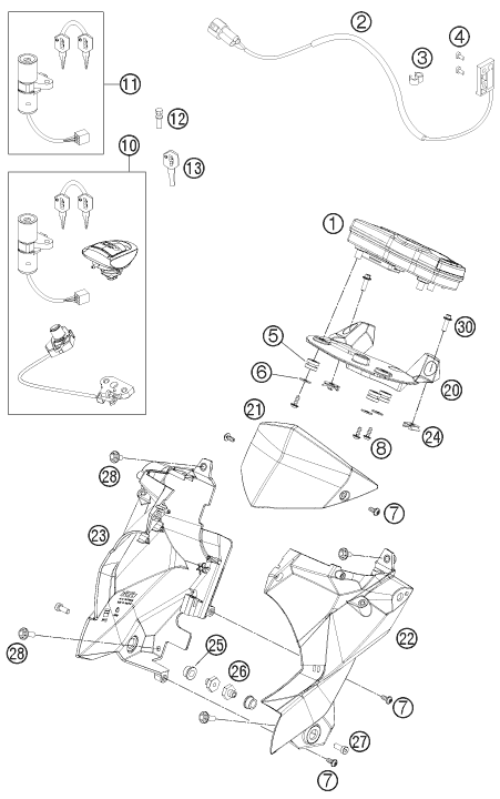 INSTRUMENTS SYSTEME DE VERROUILLAGE POUR 690 DUKE BLACK 2011 (AU/GB)