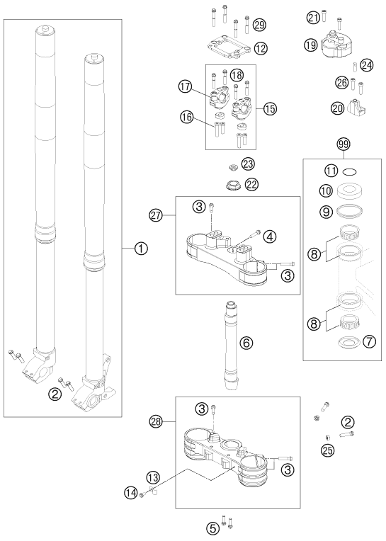 FOURCHE TELESCOPIQUE TE DE FOURCHE POUR 450 RALLY FACTORY REPLICA (EU)