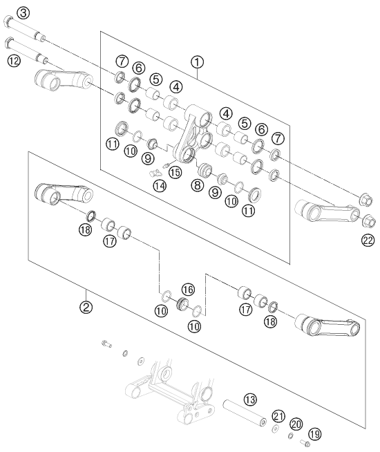 ARTICULATION DE LAMORTISSEUR PRO LEVER POUR 450 RALLY FACTORY REPLICA (EU)