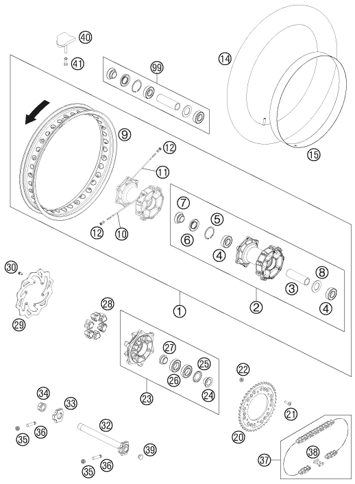 ROUE ARRIERE POUR 450 RALLY FACTORY REPLICA EU