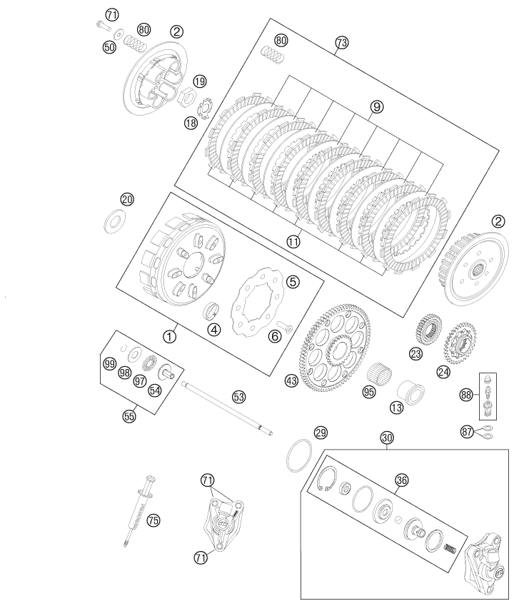 EMBRAYAGE POUR 450 RALLY FACTORY REPLICA