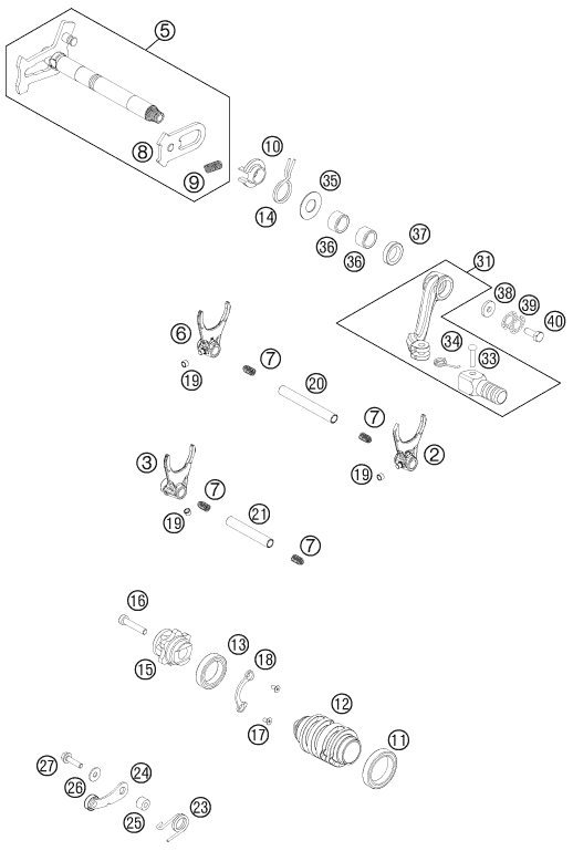 MECANISME DE SELECTION POUR 450 RALLY FACTORY REPLICA EU