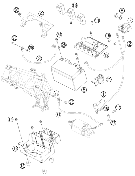 BATTERIE POUR 690 ENDURO R 2011 (AU/GB)