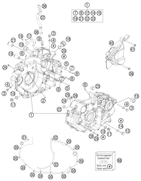 CARTER MOTEUR POUR 690 ENDURO R 2012 (AU/GB)